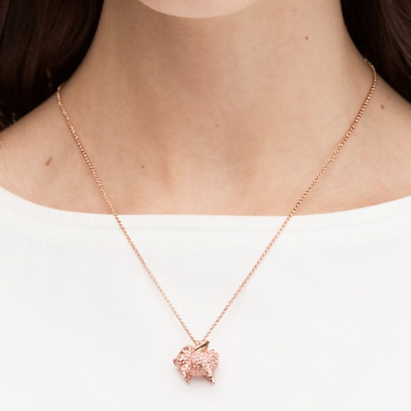 Kate Spade Imagination Pavé Pig Mini Pendant Flying Pig Necklace - Picture 5 of 5